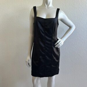 House of Harlow 1960 Black Satin midi dress